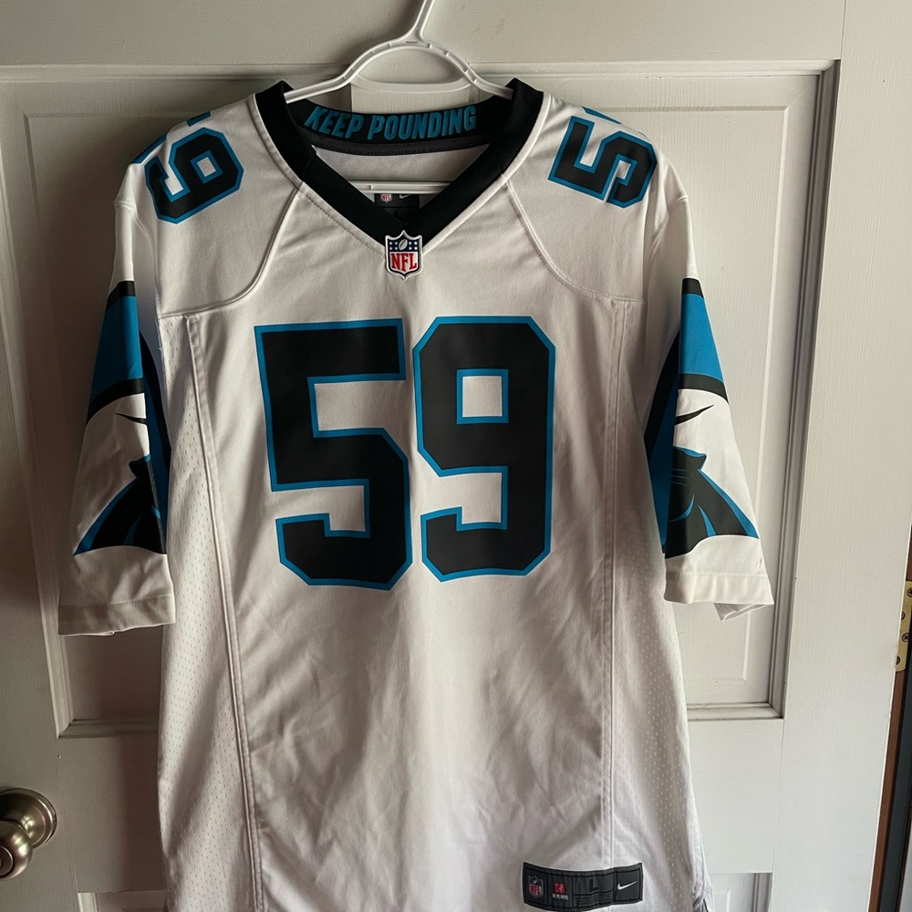 COPY - Men’s Carolina Panthers Luke Kuechly White Nike Jersey-Large